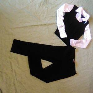 Micheal kors black slacks w/ George, blk and whit Longsleeve top